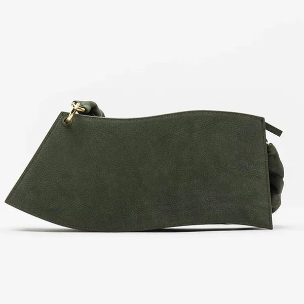 Túi Xách Jacquemus La Vague Ocean Curve Shoulder Bag Size 28 Màu Xanh Rêu