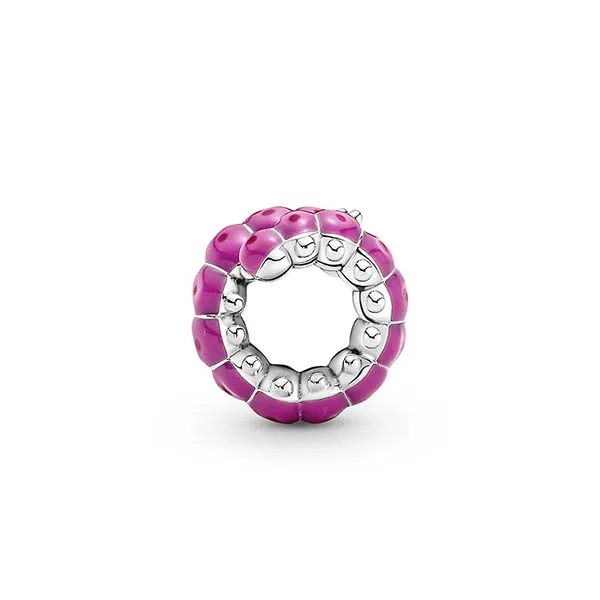 Hạt Vòng Charm Pandora Cute Curled Caterpillar 790762C01 Màu Hồng Bạc