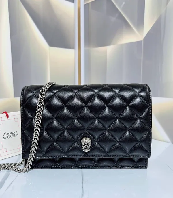 Túi Đeo Chéo Alexander Mcqueen Women's Pave Skull Black Evening Bag Màu Đen - Túi xách - Vua Hàng Hiệu