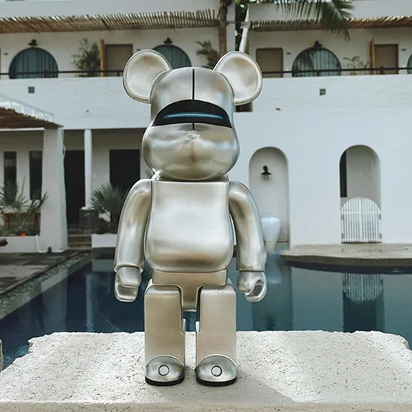 Đồ Chơi Mô Hình Bearbrick Sorayama Sexy Robot Silver Màu Trắng Bạc Size 1000%