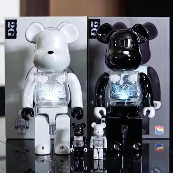 Đồ Chơi Mô Hình Bearbrick 2G Black Chrome Màu Đen Trắng Size 100% + 400% - Đồ chơi mô hình - Vua Hàng Hiệu