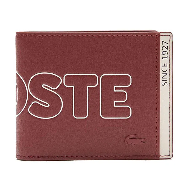 Ví Lacoste Men's Fitzgerald Branded Leather Foldable Wallet NH3715FW Màu Đỏ - Túi xách - Vua Hàng Hiệu