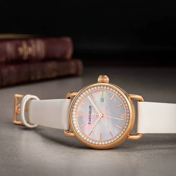 Đồng Hồ Nữ Thomas Earnshaw Quartz ES-8092-03 Màu Vàng Mặt Trắng Xà Cừ - Đồng hồ - Vua Hàng Hiệu