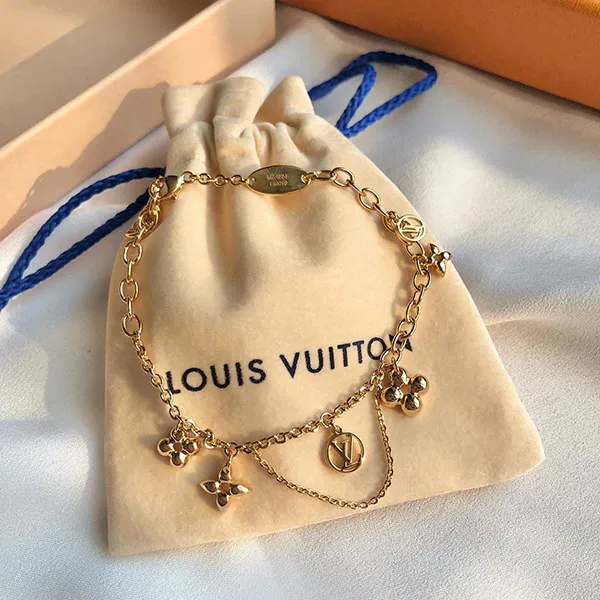 Louis Vuitton Monogram Bracelet Blooming Gold Plated M6354 Accessories