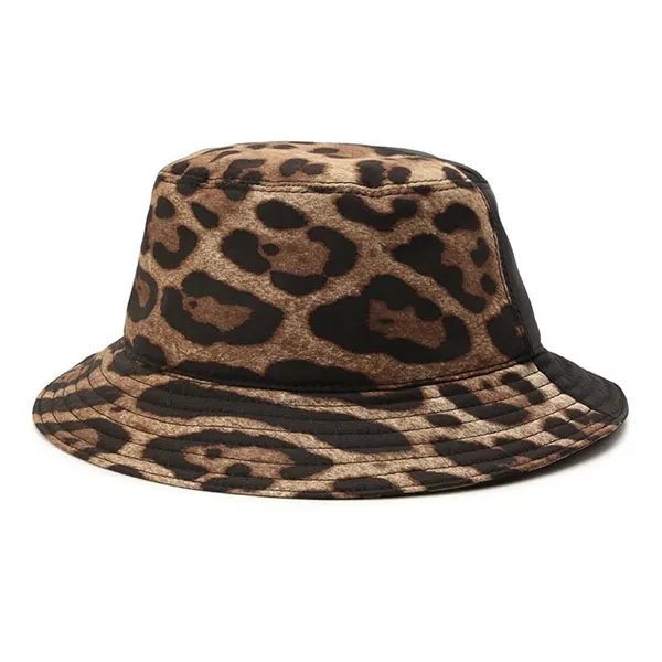Mũ Dolce & Gabbana D&G Leopard-Print Bucket Hat With Patch Embellishment Màu Đen Nâu Size 57 - Mũ nón - Vua Hàng Hiệu
