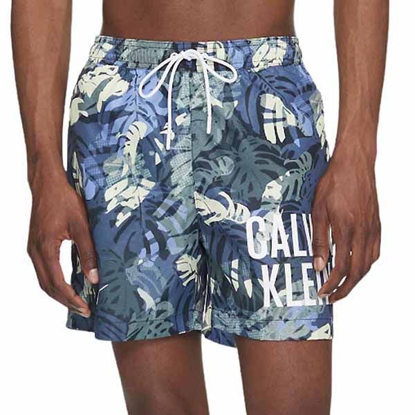 Quần Shorts Calvin Klein CK Intense Power Drawstring Medium Swim Shorts Màu Xanh - 1