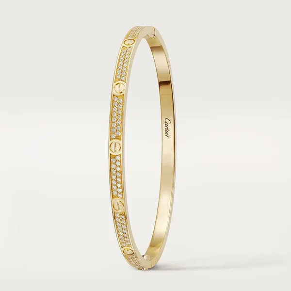Vòng Đeo Tay Jewery Luxury Love Bracelet, Small Model, Paved Màu Vàng Gold Bản Nhỏ - Trang sức - Vua Hàng Hiệu