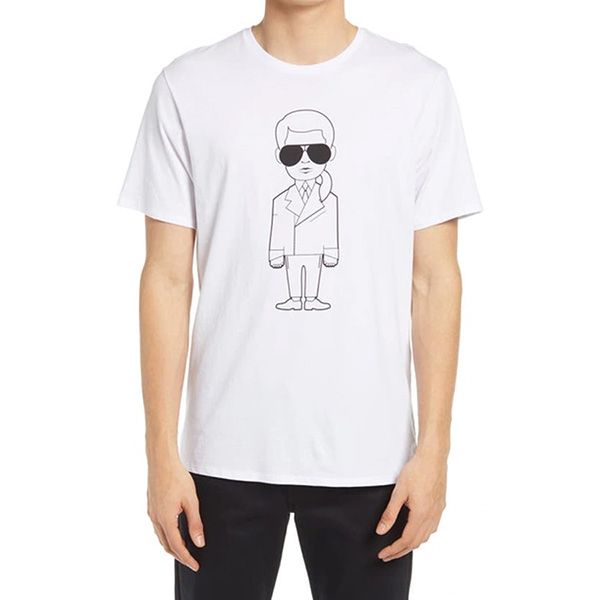 Áo Phông Karl Lagerfeld Men's Slim-fit Karl Character With Sunglasses Print T-shirt In White Màu Trắng Size M - 4