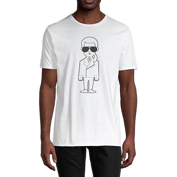 Áo Phông Karl Lagerfeld Men's Slim-fit Karl Character With Sunglasses Print T-shirt In White Màu Trắng Size M - 3