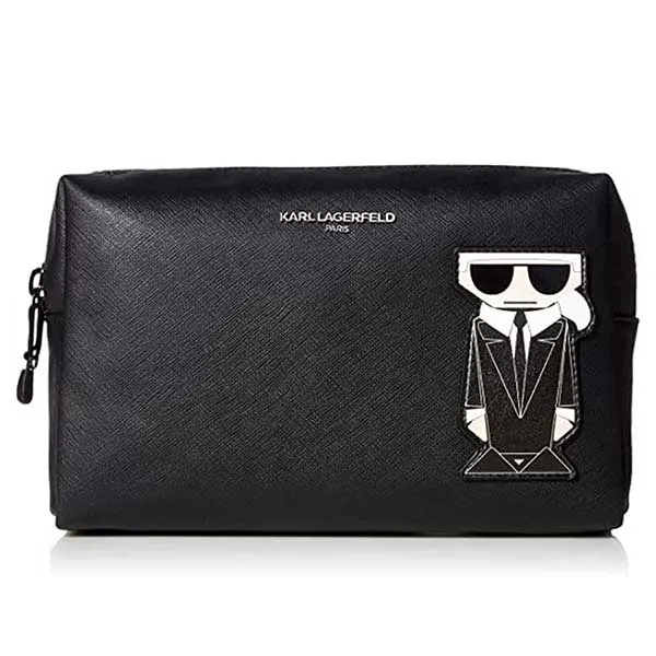 Túi Cầm Tay Karl Lagerfeld Paris Women's Cosmetic Bag Màu Đen