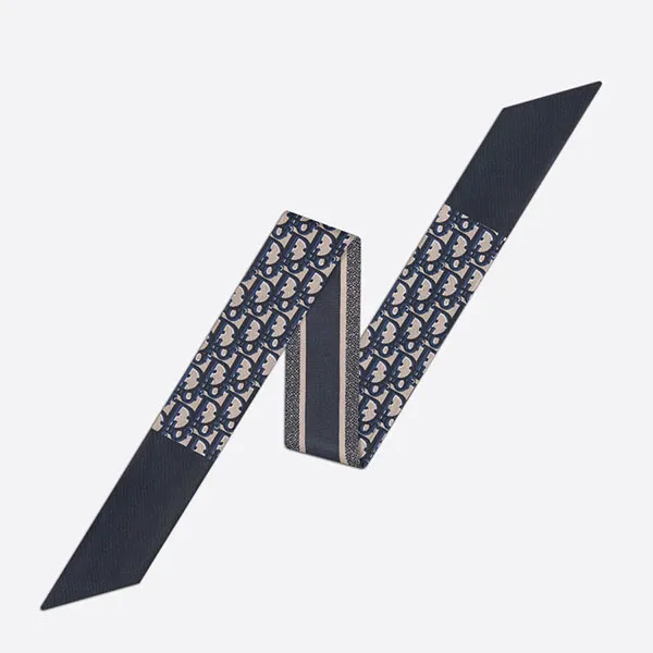 Khăn Nữ Dior Oblique Mitzah Scarf Navy Blue Silk Twill Màu Xanh Navy - Thời trang - Vua Hàng Hiệu