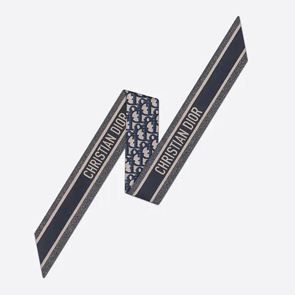 Khăn Nữ Dior Oblique Mitzah Scarf Navy Blue Silk Twill Màu Xanh Navy - Thời trang - Vua Hàng Hiệu