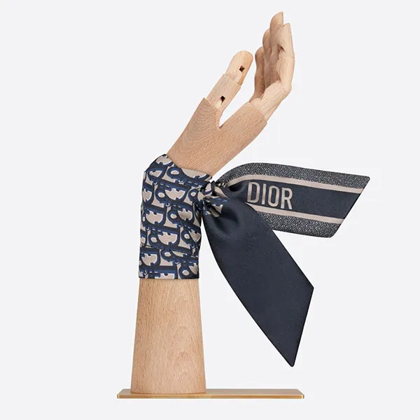 Khăn Nữ Dior Oblique Mitzah Scarf Navy Blue Silk Twill Màu Xanh Navy - Thời trang - Vua Hàng Hiệu