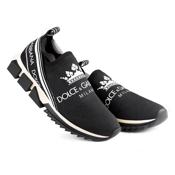 Giày Sneakers Dolce & Gabbana D&G Crown Print Sorrento CS1595AU448HNR18 Màu Đen