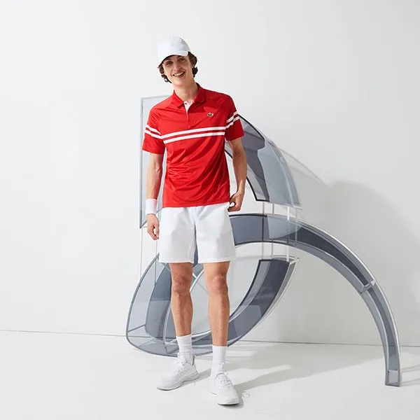 Áo Polo Lacoste Mens Sport x Novak Djokovic Ultra Light Tennis Polo - Red/White Màu Đỏ Size S - Thời trang - Vua Hàng Hiệu