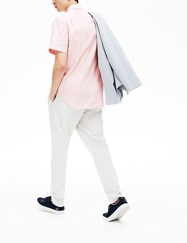 Áo Sơ Mi Lacoste Men's Short Sleeve Shirt – CH9612 10 99P Màu Hồng Size 39 - 4