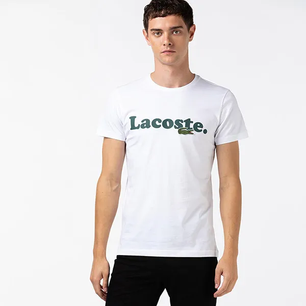 Áo Phông Lacoste Men's And Crocodile Branded Cotton T-shirt TH1868-001 Màu Trắng Size XS