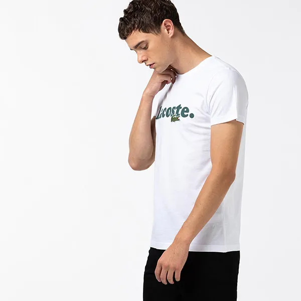 Áo Phông Lacoste Men's And Crocodile Branded Cotton T-shirt TH1868-001 Màu Trắng Size XS