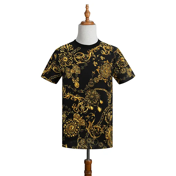 Áo Phông Versace Jeans Couture Slim Fit Erkek T Shirt Họa Tiết 71GAH6S0 JS015 G89 Màu Đen