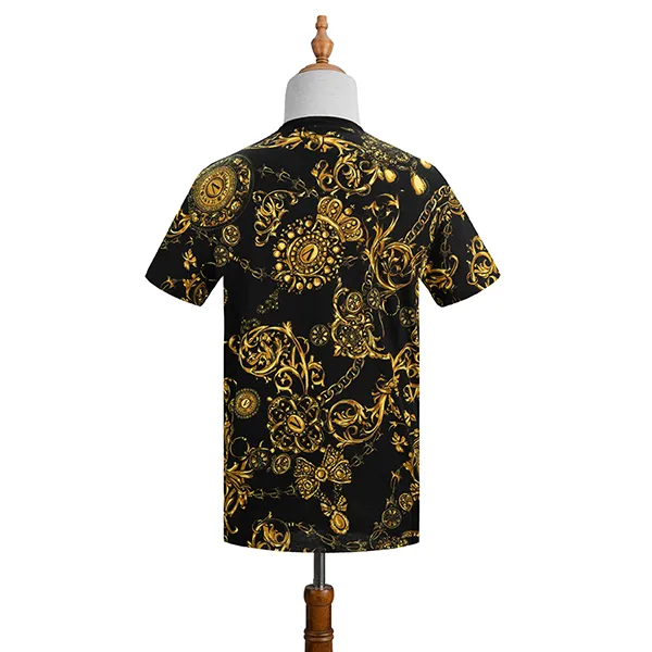 Áo Phông Versace Jeans Couture Slim Fit Erkek T Shirt Họa Tiết 71GAH6S0 JS015 G89 Màu Đen