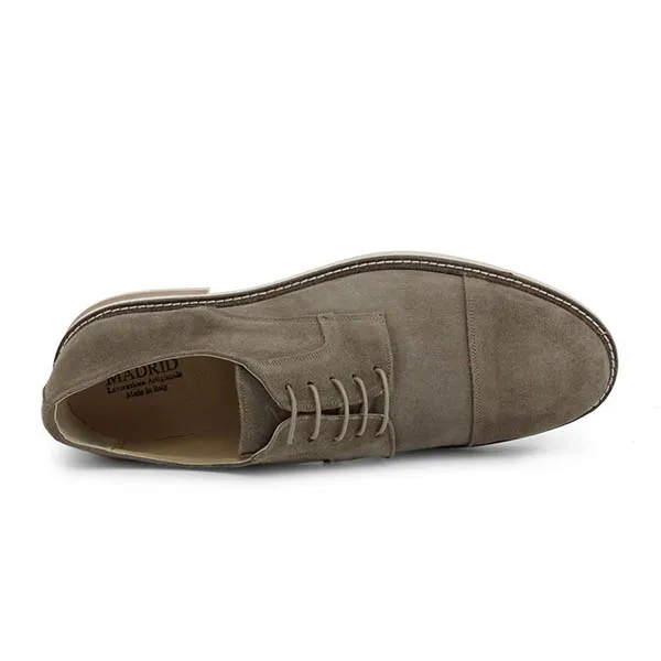 Giày Tây Nam Duca Di Morrone 605_Camoscio_Tortora Da Lộn Màu Xám Size 40