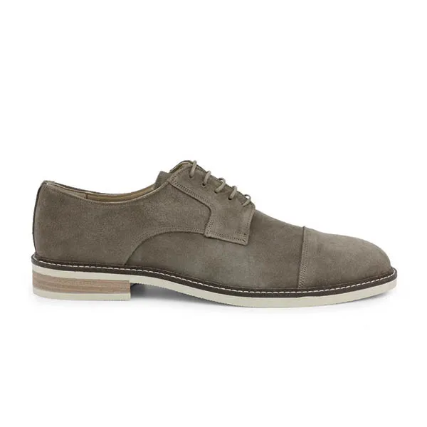 Giày Tây Nam Duca Di Morrone 605_Camoscio_Tortora Da Lộn Màu Xám Size 40