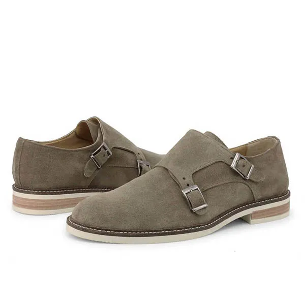 Giày Tây Nam Duca Di Morrone 600_Camoscio_Taupe Màu Nâu Rêu Size 40