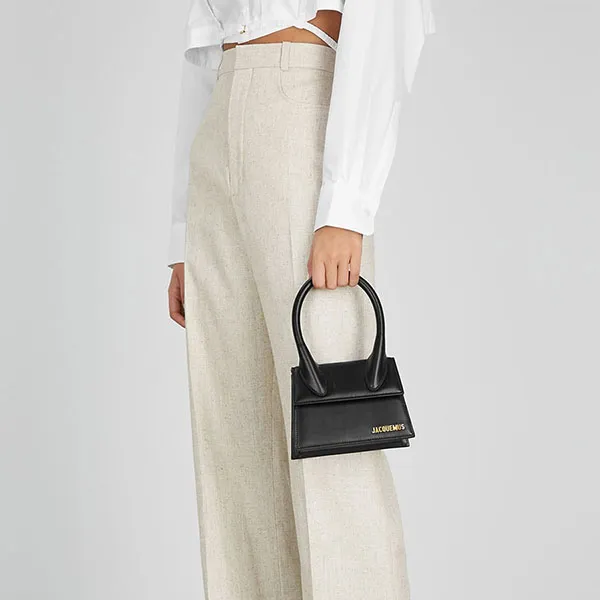 Túi Xách Jacquemus Le Chiquito Moyen Black Leather Top Handle Bag Size 18 Màu Đen - Túi xách - Vua Hàng Hiệu