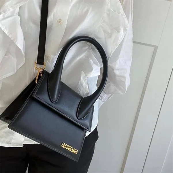 Túi Xách Jacquemus Le Chiquito Moyen Black Leather Top Handle Bag Size 18 Màu Đen - Túi xách - Vua Hàng Hiệu