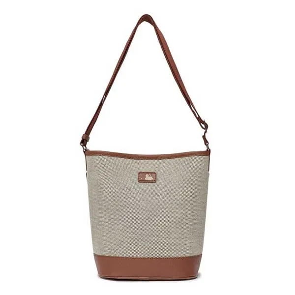 Túi Xách MLB Basic Big Logo Canvas Bucket Bag 3ABMS072N-43BRD Màu Nâu