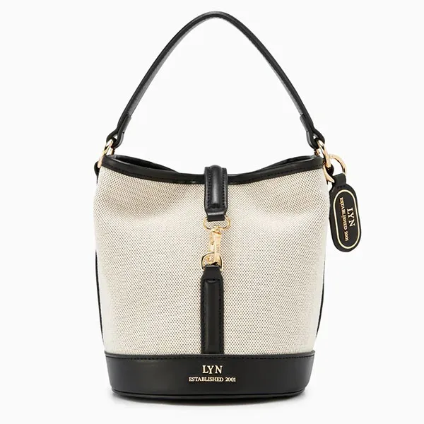 Túi Xách Lyn Oslo Bucket Bags LL22FBF068 Màu Đen Trắng