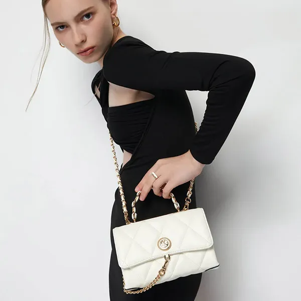 Túi Đeo Chéo Lyn Rose Roma Handbags LL22FBF072 Màu Trắng