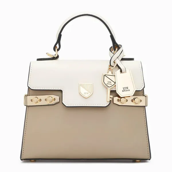 Túi Xách Lyn Academic Plain S Handbags LL22FBS163 Màu Be Phối Trắng