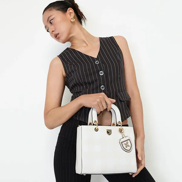 Túi Xách Lyn Acadia Top Handle M Handbags LL22FBS170 Màu Trắng - Túi xách - Vua Hàng Hiệu