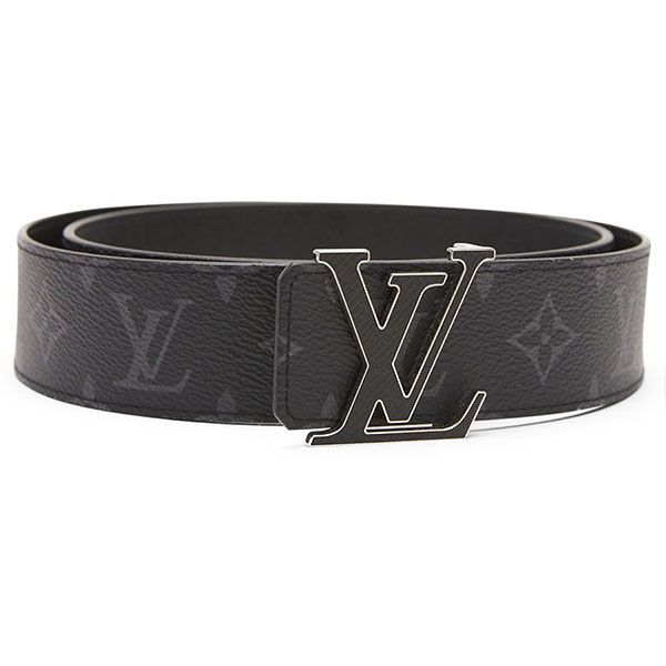 Thắt Lưng Nam Louis Vuitton LV Initiales Reversible Belt Monogram Eclipse Taiga Size 90 Màu Đen - 2