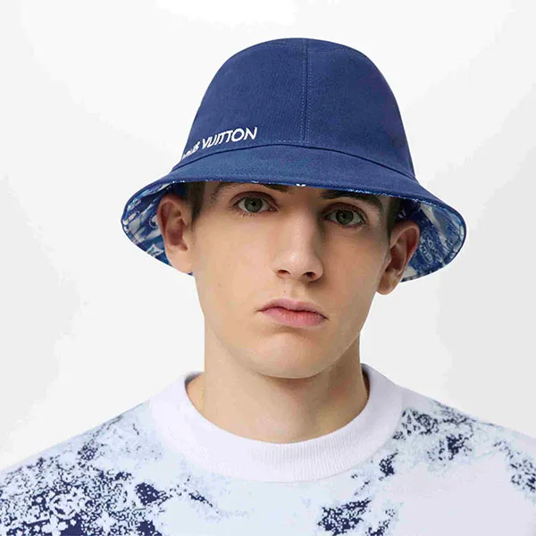 Louis Vuitton M7139M Play Monogram Aquagarden Bucket Hat , Blue, L