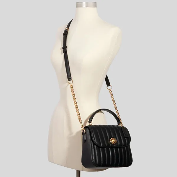 Túi Đeo Chéo Coach Marlie Top Handle Satchel With Quilting C1558 Màu Đen Size 24