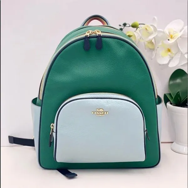 Balo Coach Court Backpack In Colorblock Màu Xanh Phối Trắng - 3