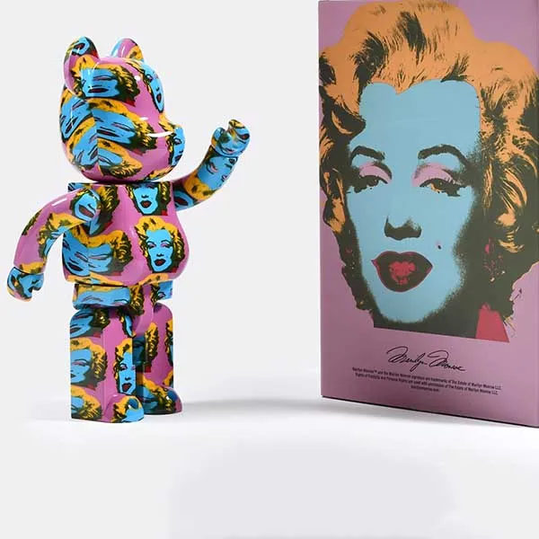 Đồ Chơi Mô Hình Bearbrick Andy Warhol Marilyn Monroe Phối Màu Size 1000%