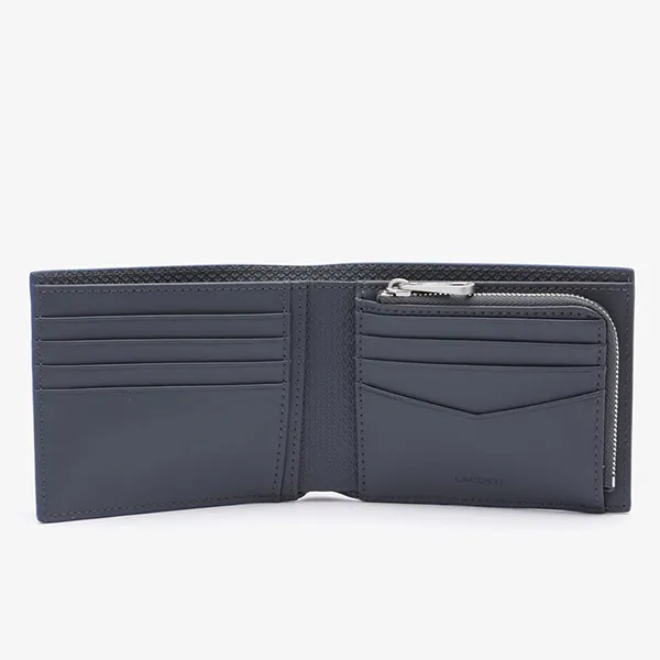 Ví Lacoste Men's Chantaco Leather Billfold Wallet Dark Shadow Cosmique Màu Xám - Túi xách - Vua Hàng Hiệu