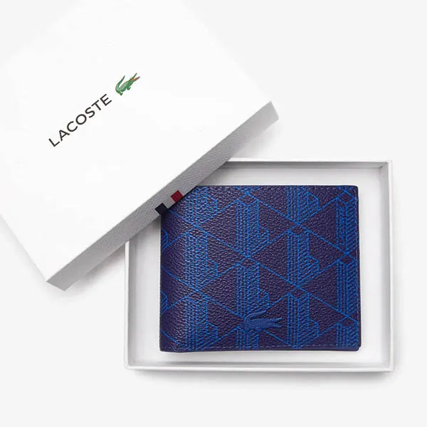 Ví Lacoste Men's The Blend Monogram Canvas Wallet Monogramme Cosmique Encre Màu Xanh Navy - Túi xách - Vua Hàng Hiệu