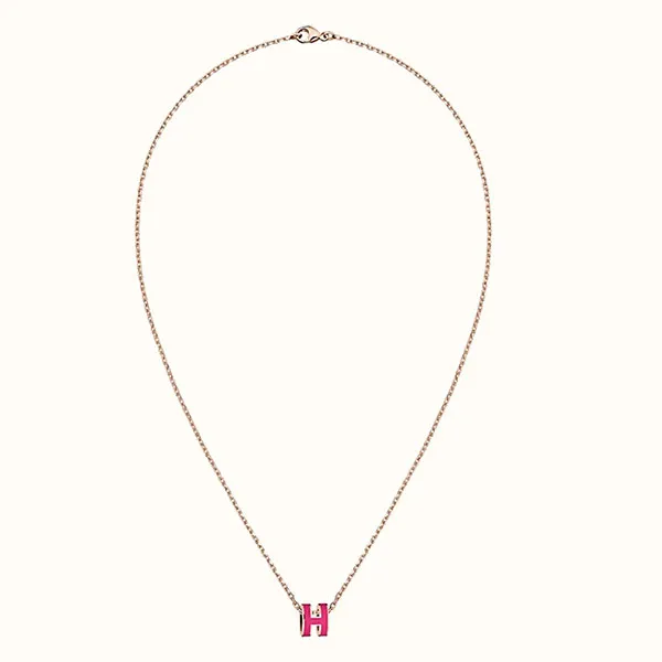 Dây Chuyền Hermès Mini Pop H Pendant Mặt Màu Hồng