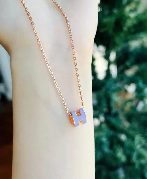 Dây Chuyền Hermès Mini Pop H Pendant Mặt Màu Tím - Trang sức - Vua Hàng Hiệu