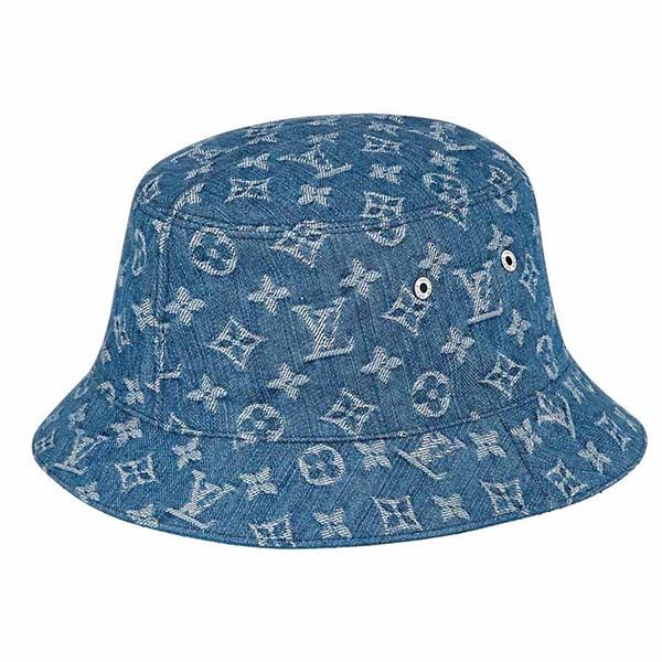 Mũ Louis Vuitton LV Monogram Essential Bucket Hat M78772 Màu Xanh Dương - 1