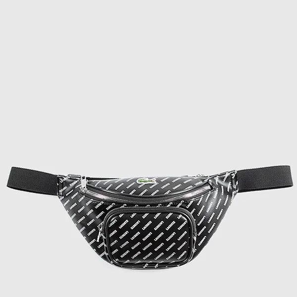 Túi Đeo Hông Lacoste Men’s Black Live Coated Print Canvas Belt Bag NH2956TL-C68 Màu Đen
