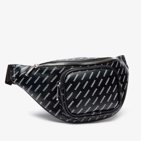 Túi Đeo Hông Lacoste Men’s Black Live Coated Print Canvas Belt Bag NH2956TL-C68 Màu Đen