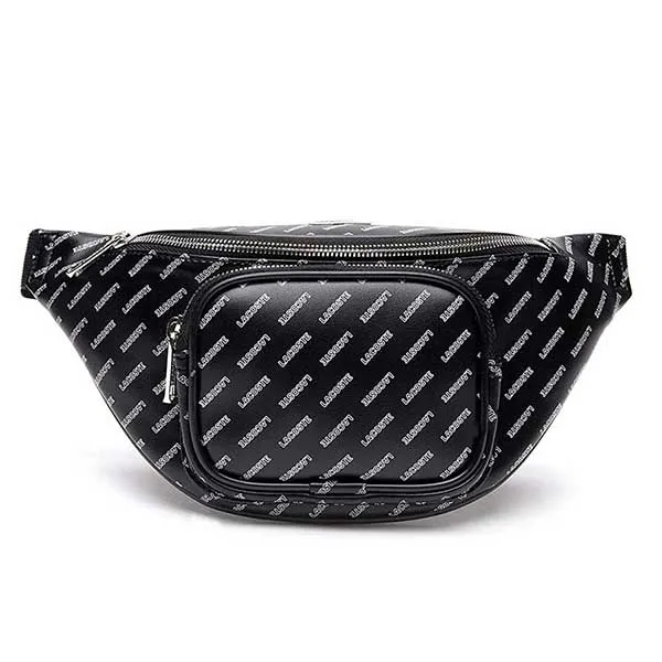 Túi Đeo Hông Lacoste Men’s Black Live Coated Print Canvas Belt Bag NH2956TL-C68 Màu Đen