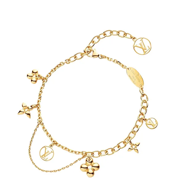 Vòng Đeo Tay Nữ Louis Vuitton LV Blooming Supple Bracelet M64858 Màu Vàng Gold