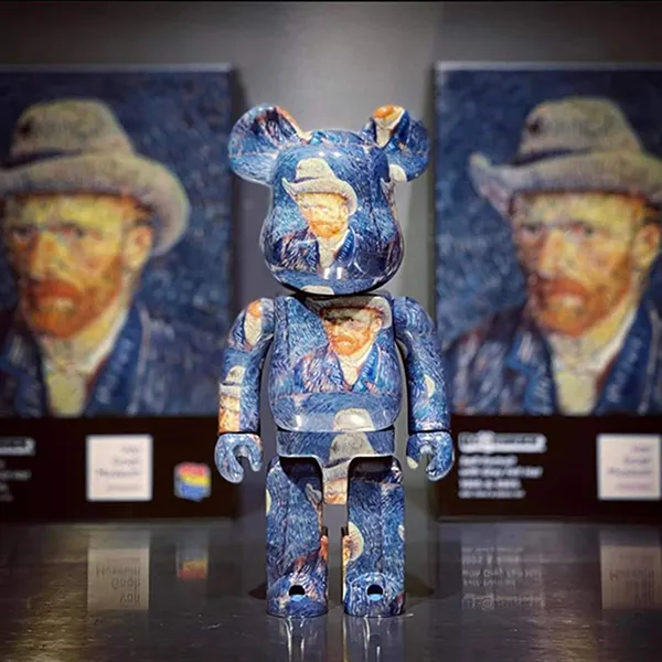 Đồ Chơi Mô Hình Bearbrick Van Gogh Museum Self With Grey Felt Hat Màu Xanh Size 100% + 400% - Đồ chơi mô hình - Vua Hàng Hiệu