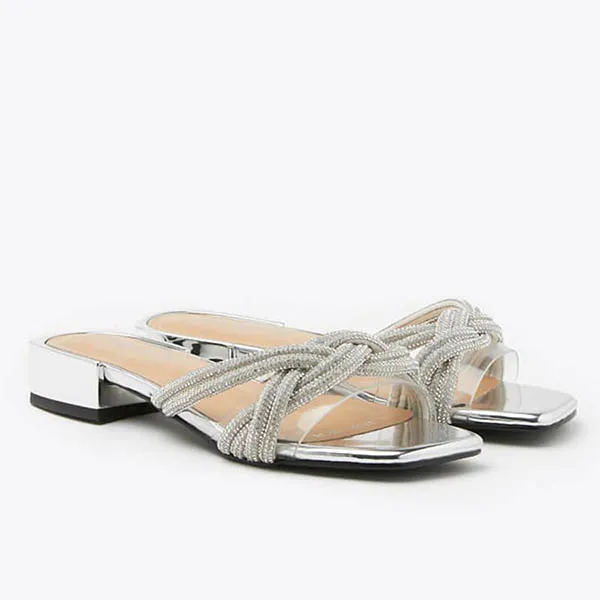 Dép Nữ Pazzion LT2209-259 - SILVER - 37 Màu Bạc - Dép - Vua Hàng Hiệu